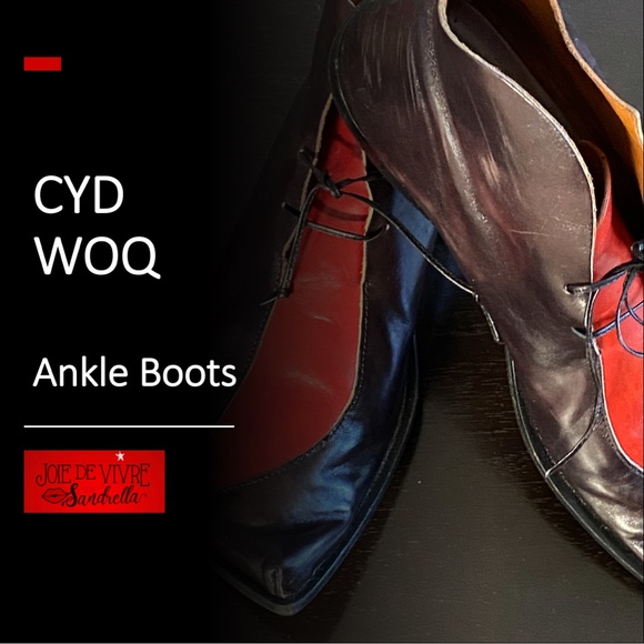 COPY - CYD WOQ Ankle Boots - Black | Red - Picture 1 of 13